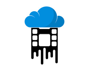 Cloud with reel movie logo