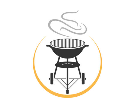 Grill tool pan vector illustration logo