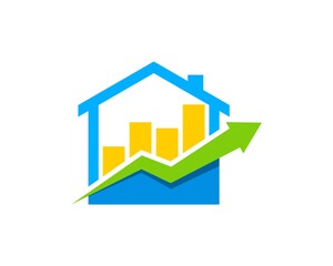 Simple shape with finance bar and arrow up