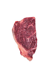 Large freshly cut piece of beef isolated on a white background.