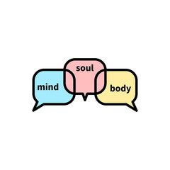 Body, soul and mind logo. Harmony in human life, zen
