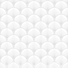 Fototapeta premium Elegant seamless pattern in art deco style. Background with shells for wallpaper