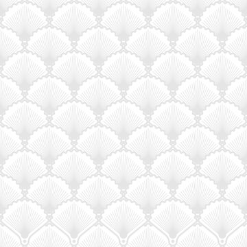 Elegant seamless pattern in art deco style. Background with shells for wallpaper © tomozina1