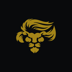 lion head logo template vector icon