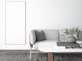 3d rendering of modern earth tone interior design 