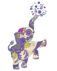 elefante hindu decorado