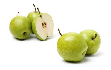 pears on a white background