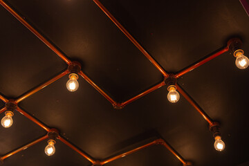 copper metal texture bulb ceiling 