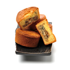 Mid-Autumn Festival moon cake on white background