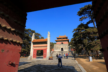 Architectural landscape of royal mausoleum in Qing Dynasty, Yi County, Hebei Province, China