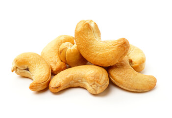 cashew nuts on white background 