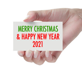 Hand showing Christmas 2021