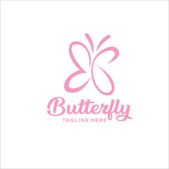 butterfly logo silhouette icon design