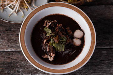 noodle blood soup Thai peoples call Boat Noodles
