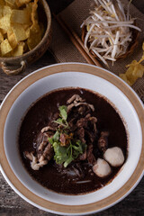 noodle blood soup Thai peoples call Boat Noodles
