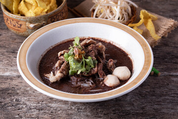 noodle blood soup Thai peoples call Boat Noodles