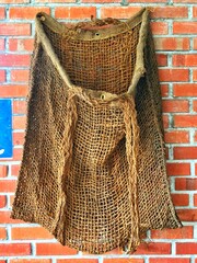 Gunny sacks are used to transport tea leaves as an exhibition.