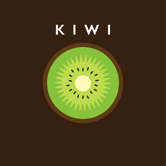 Food trade company flat style logo kiwi 