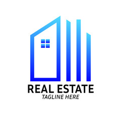 Real Estate Blue Logo Design Template vector