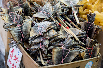 Dried lizards For Sale In a market stand, Hong Kong