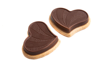 chocolate hearts isolated