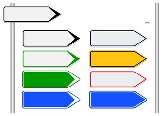 Panneaux de signalisation sur un fond blanc  © Regormark