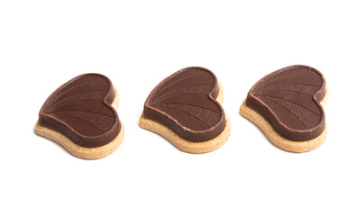 chocolate hearts isolated