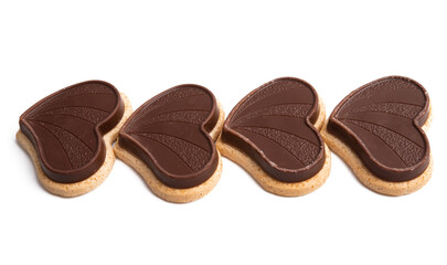 chocolate hearts isolated