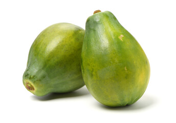 Papaya fruit isolated on a white background