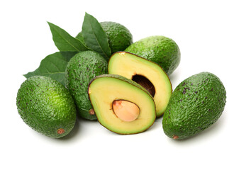 Avocado on a white background