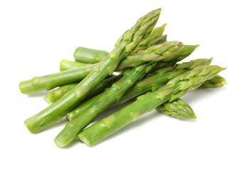 Effective Boiled asparagus on white background
