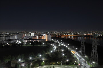 Arakawa river, Tokyo at midnight