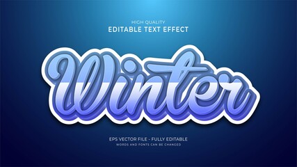 editable 3d winter font style effect