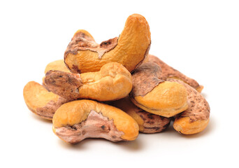 cashew nuts on white background