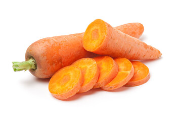 Carrot slices on white background 