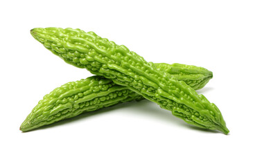 Bitter melon , Bitter gourd on white background
