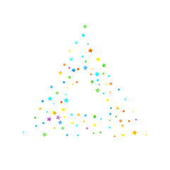 Rainbow Festive Confetti. Carnival Star Falling.