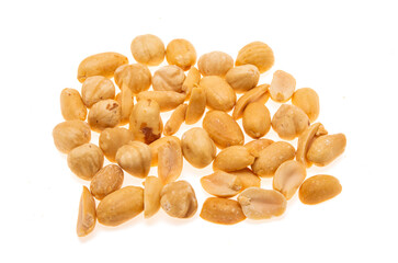 roasted hazelnuts and peanuts isolated