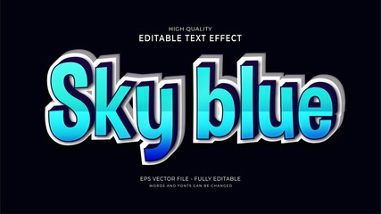 editable sky blue text style effect.editable game font effect.
