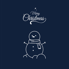 Snowman vector. Snowman character design. Christmas poster.