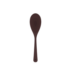 Spoon vector. Wood Spoon on white background. black spoon vector.