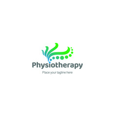 physiotherapy logo with a green spine.  