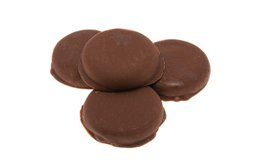 cookies in chocolate glaze isolated