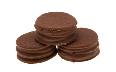 cookies in chocolate glaze isolated