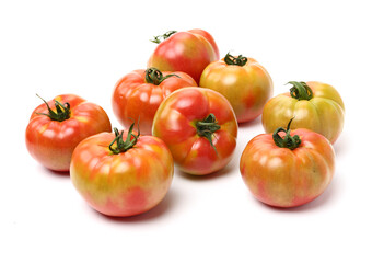 fresh tomatoes on white background 