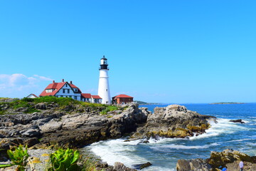 Fototapeta na wymiar The scenic Portland headlight lighthouse in Maine