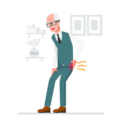 An old man who suddenly had back pain