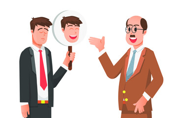 An employee gave his boss a fake smile