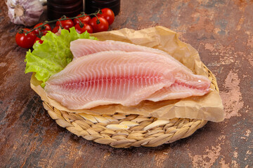 Raw tilapia fish