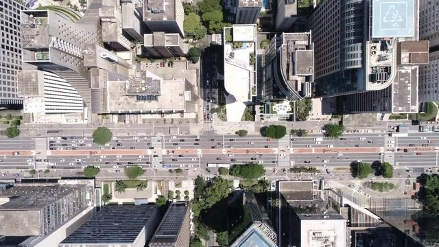 Aerial view of Avenida Paulista (Paulista avenue) in Sao Paulo city, Brazil